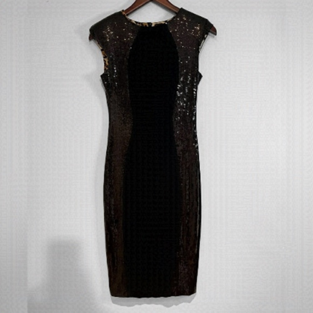 Twenty Cluny black sequins and wool blend dress, silk lining, size 4